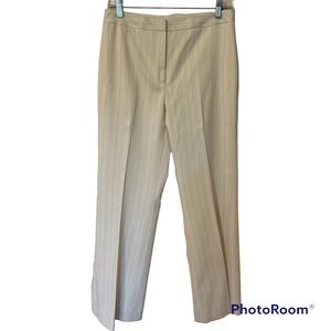 Eggshell White Tan Stipe Woman’s SZ 6P Lined Slacks
